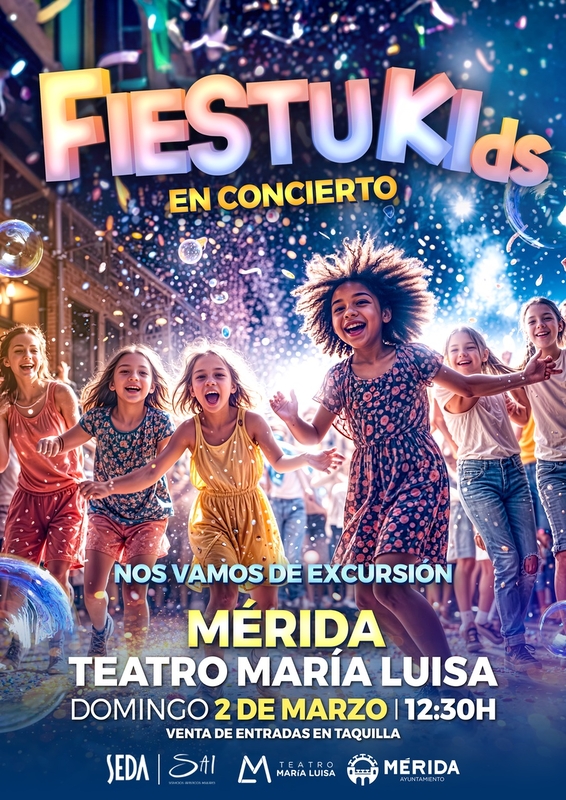 Fiestukids, el espectáculo familiar más divertido del año, llega al teatro María Luisa
