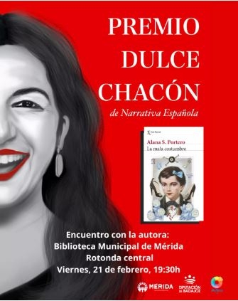 Alana S. Portero, ganadora del premio Dulce Chacón, tendrá un encuentro con el público en la biblioteca municipal