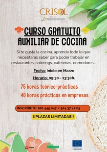 El programa Crisol ofrece un programa de formación en auxiliar de cocinas