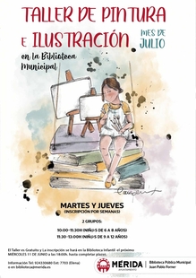 La biblioteca municipal organiza talleres infantiles de pintura e ilustración en el mes de julio