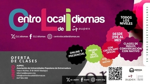 La Universidad Popular de Mérida en colaboración con AUPEX pone en marcha la 3ª edición del Centro local de idiomas con una amplia oferta formativa