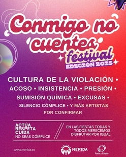El Ayuntamiento de Mérida vuelve a impulsar la campaña “Conmigo no cuentes Festival” con motivo de las fiestas navideñas