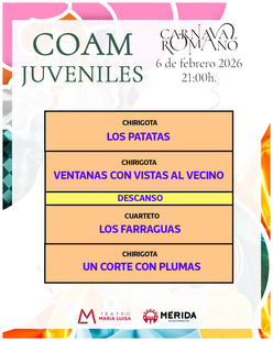 Seleccionado el jurado del Concurso de Agrupaciones Juveniles del Carnaval Romano 2026