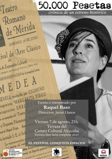 La terraza del Alcazaba ofrece este viernes 50.000 pesetas que recrea el estreno de la Medea de Margarita Xirgú