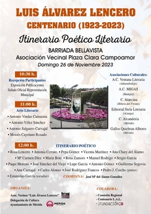 El domingo se conmemora en Bellavista, el centenario de Luís Álvarez Lencero, con distintas actividades culturales